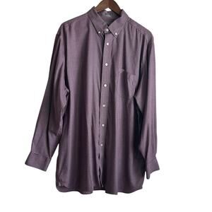 Daniel Cremieux Men‎ Shirt XL Maroon Check Button Up Casual Preppy Office Travel